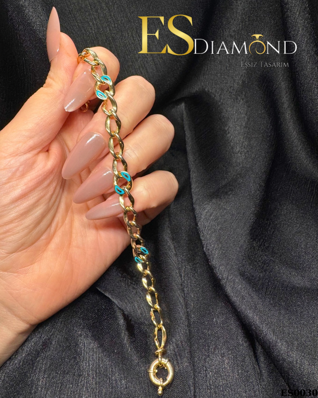 MAVİ MİNE DETAYLI GURMET BİLEKLİK