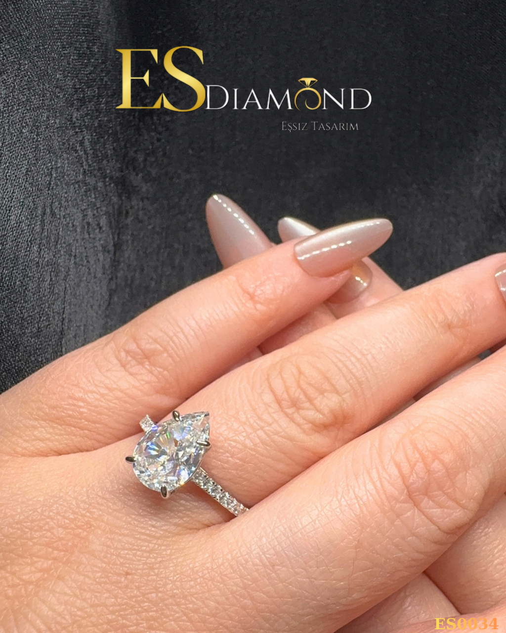 G COLOR PIRLANTA KASA GÜMÜŞ YÜZÜK