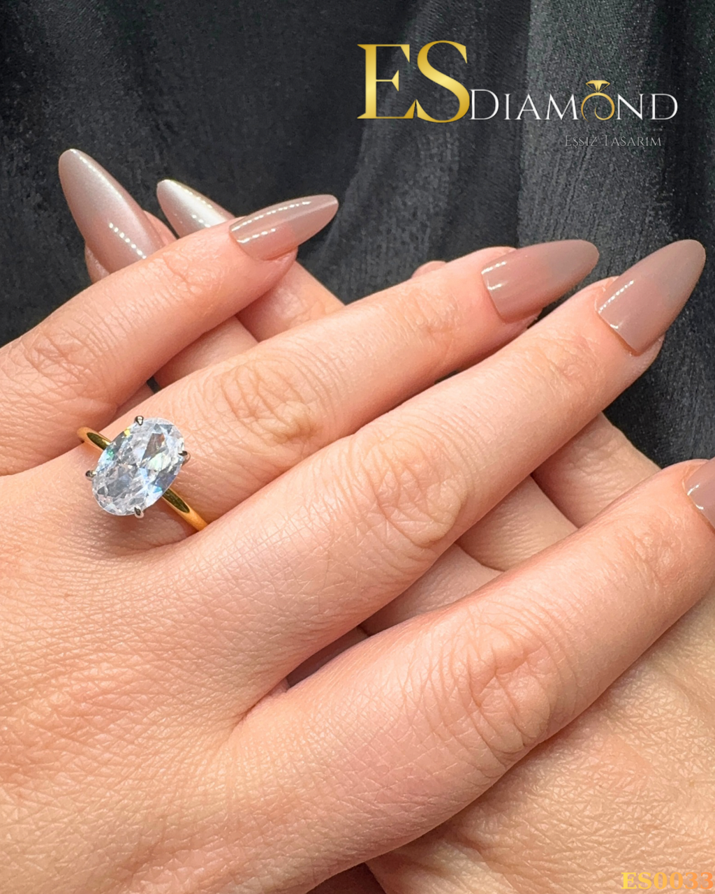 OVAL DİAMOND EFFECTİVE GÜMÜŞ YÜZÜK