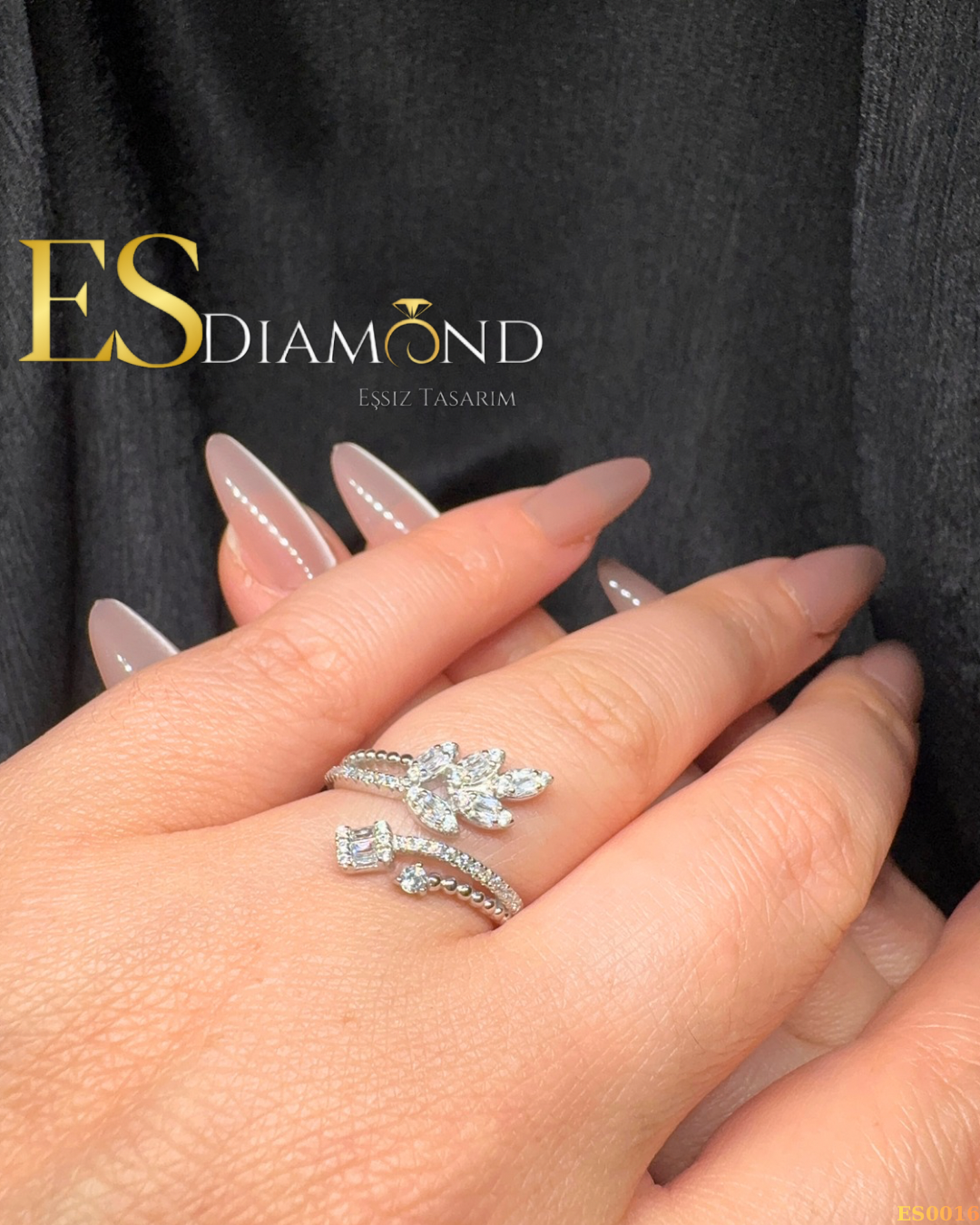 YAPRAK MOTİF TASARIM GÜMÜŞ YÜZÜK