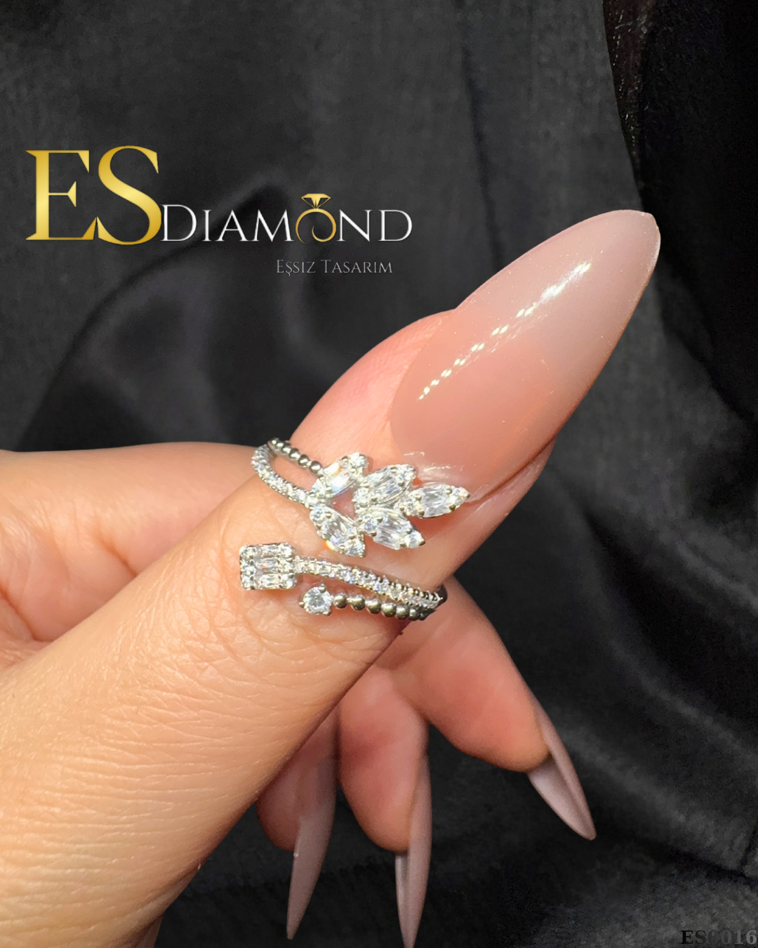 YAPRAK MOTİF TASARIM GÜMÜŞ YÜZÜK