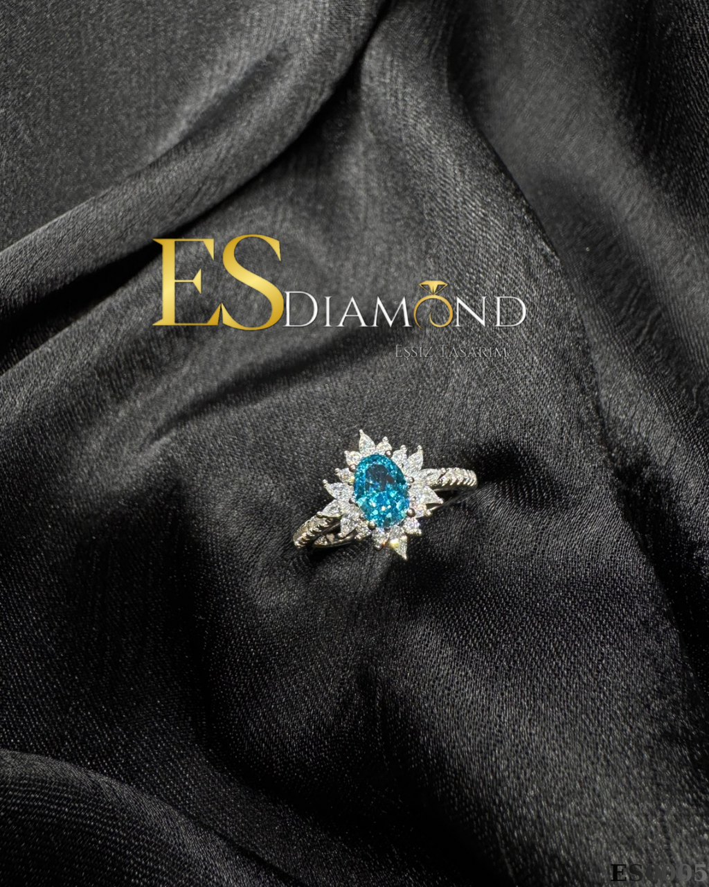 SAFİR MONTÜR DİAMOND EFDECTİVE GÜMŞ YÜZÜK