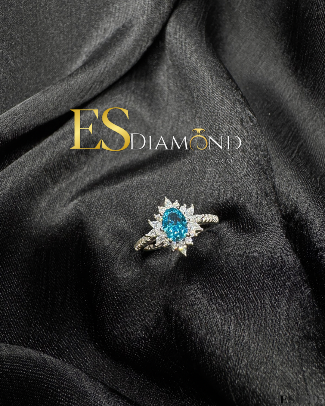 SAFİR MONTÜR DİAMOND EFDECTİVE GÜMŞ YÜZÜK