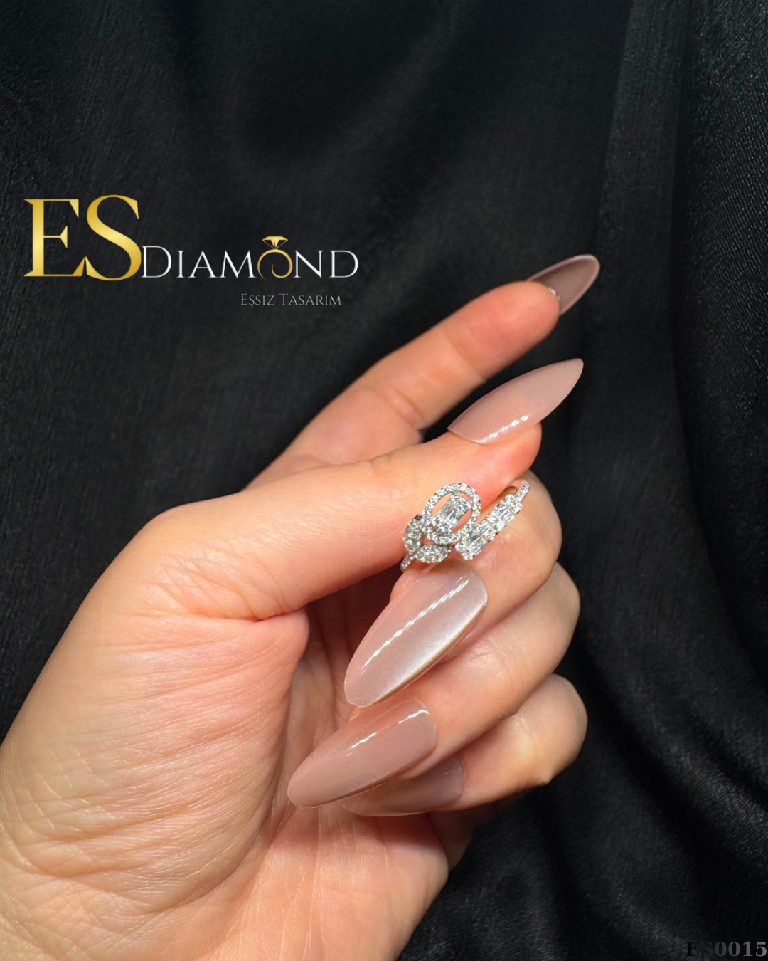 BAGET ÇIÇEK TASARIM YÜZÜK