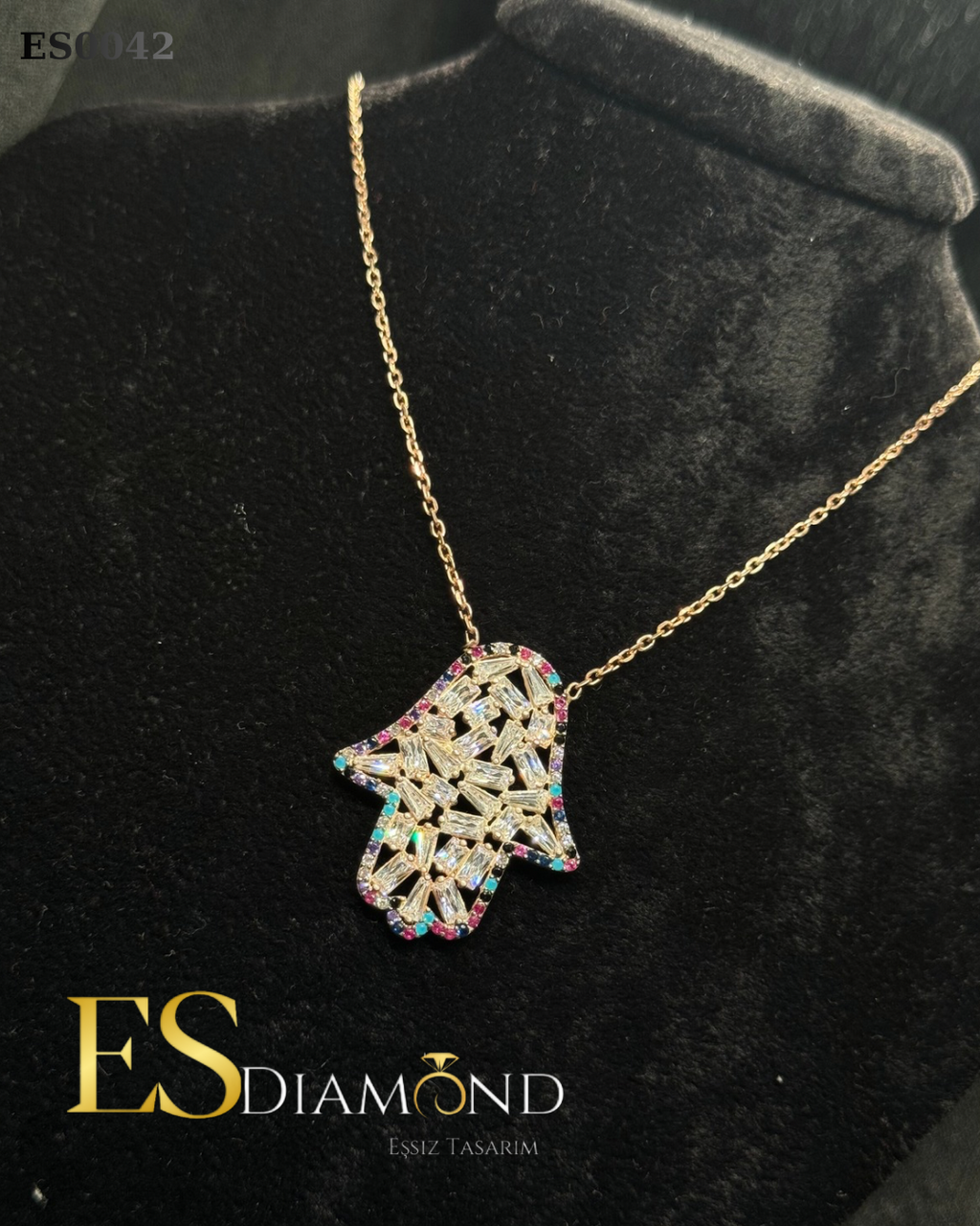 HAMSA FATMA ANA ELİ KORUYUCU KOLYE