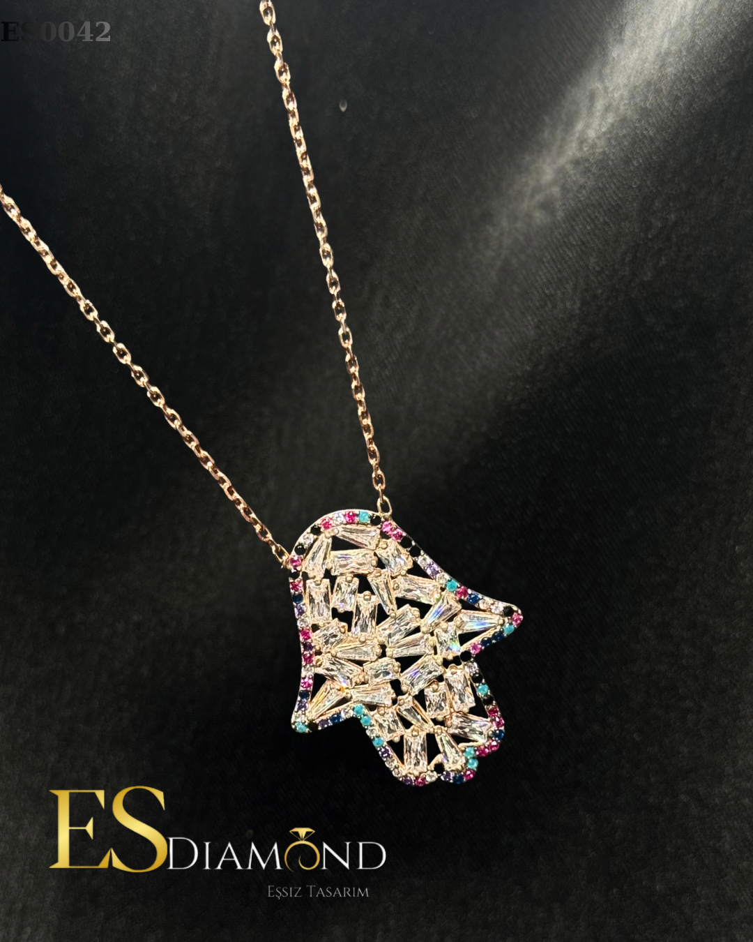 HAMSA FATMA ANA ELİ KORUYUCU KOLYE