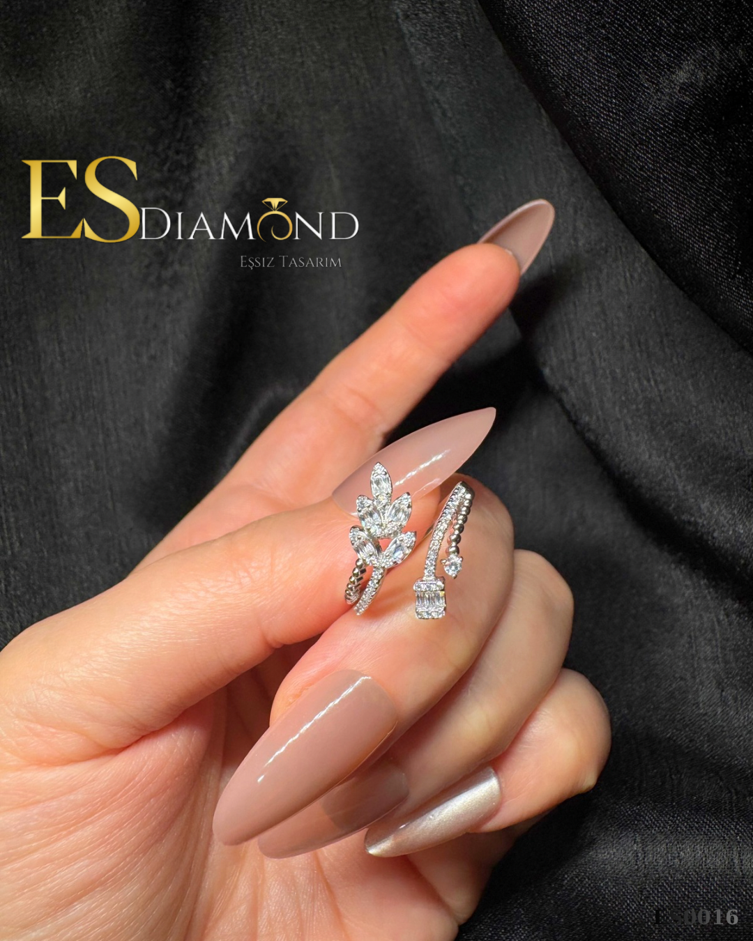 YAPRAK MOTİF TASARIM GÜMÜŞ YÜZÜK